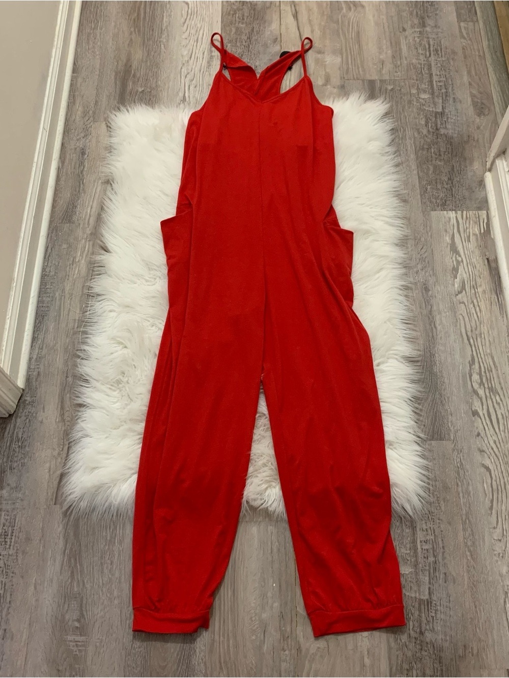 SHEIN Red Sleeveless Jumpsuit for Women Size XL